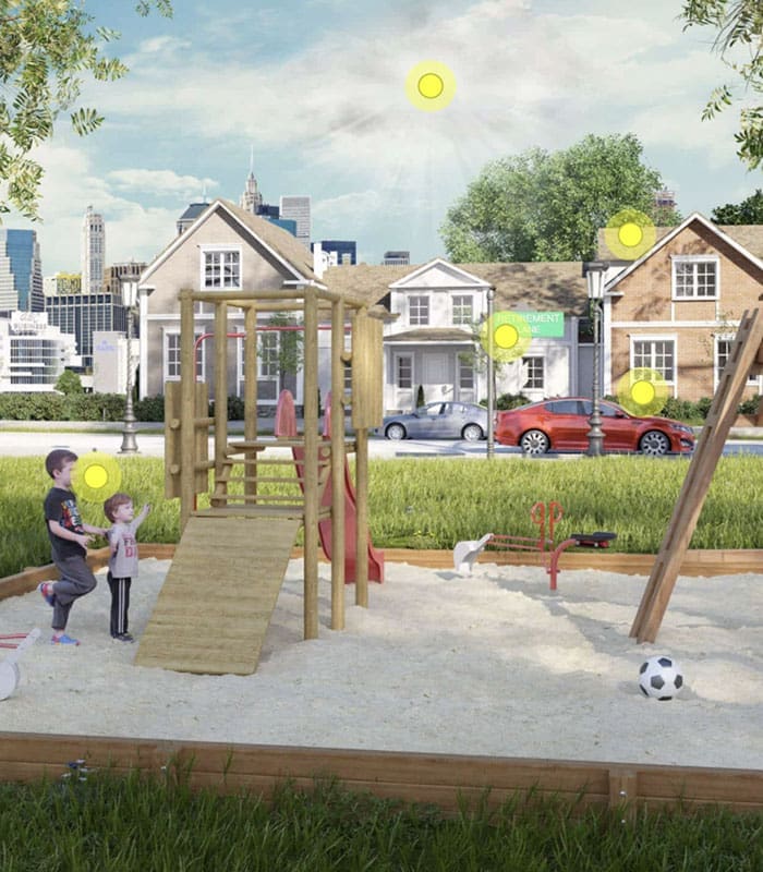Clickable Coverage - Individual Life Insurance Scene with Children Playing at the Park