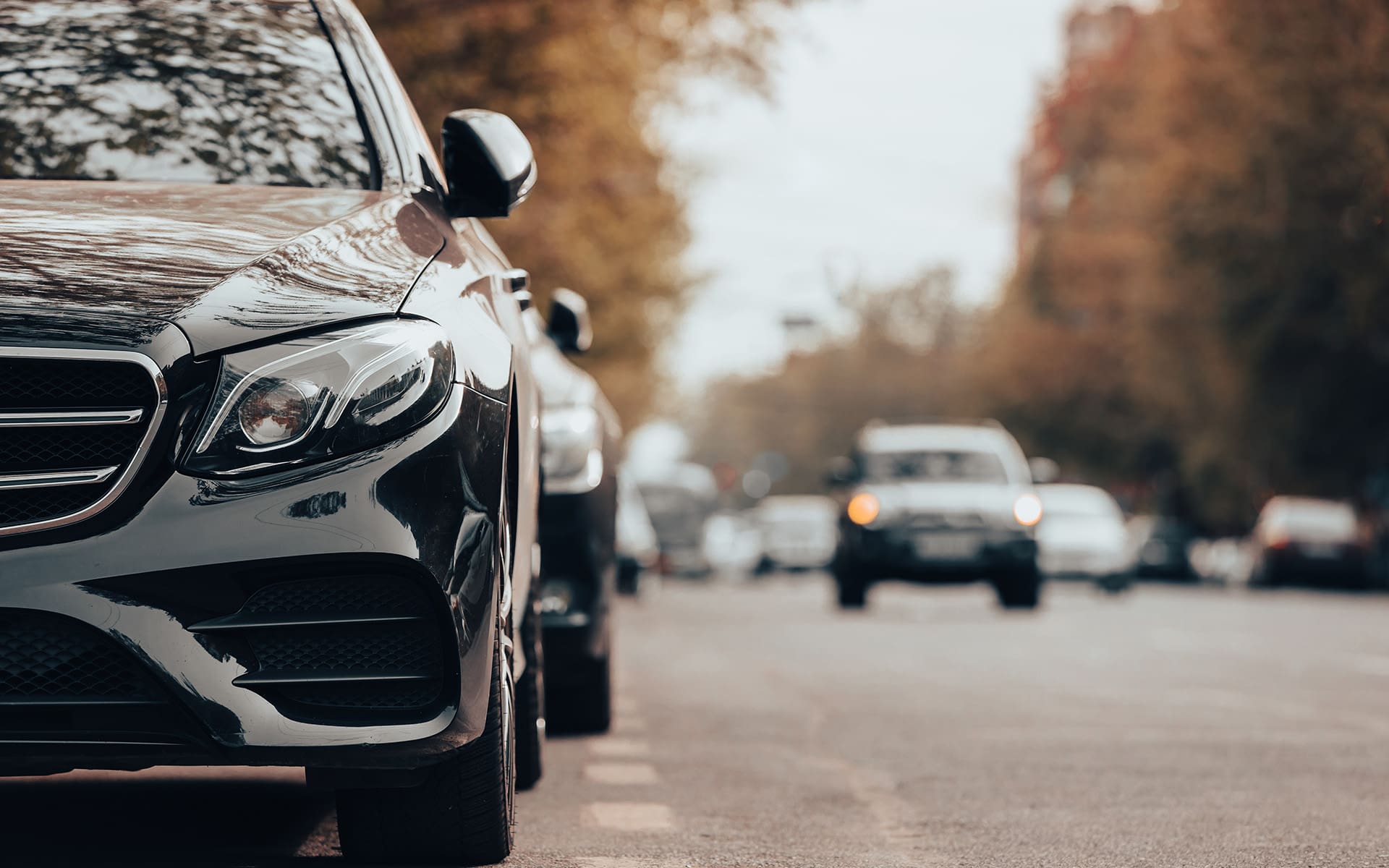Car Insurance in Virginia - Cars Parked On Side of Road in Fall